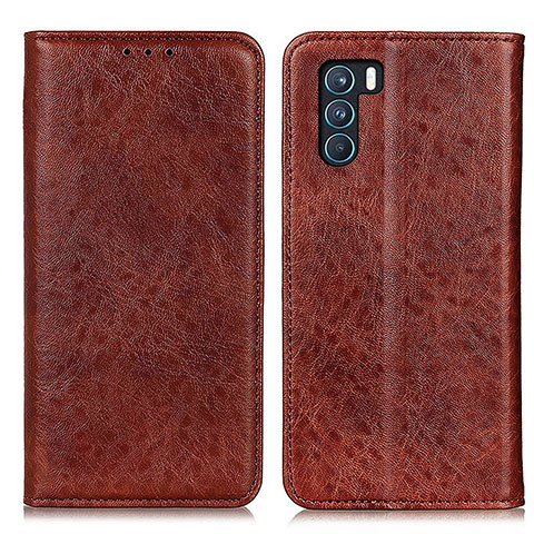 Funda de Cuero Cartera con Soporte Carcasa K01Z para Oppo K9 Pro 5G Marron