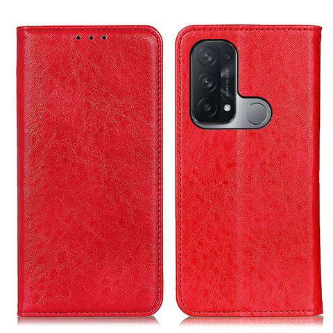 Funda de Cuero Cartera con Soporte Carcasa K01Z para Oppo Reno5 A Rojo