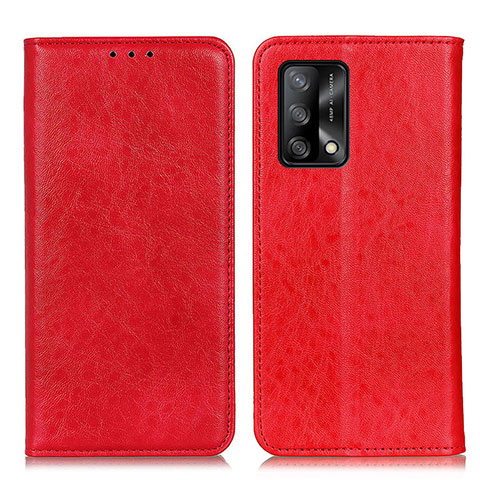 Funda de Cuero Cartera con Soporte Carcasa K01Z para Oppo Reno6 Lite Rojo