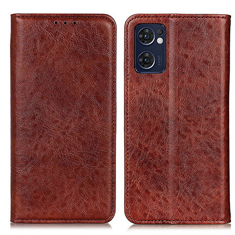 Funda de Cuero Cartera con Soporte Carcasa K01Z para Oppo Reno7 5G Marron