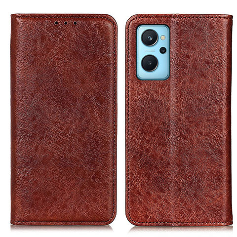 Funda de Cuero Cartera con Soporte Carcasa K01Z para Realme 9i 4G Marron