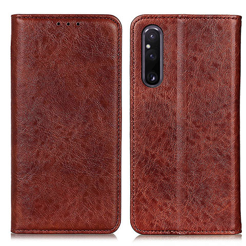 Funda de Cuero Cartera con Soporte Carcasa K01Z para Sony Xperia 1 V Marron