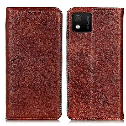 Funda de Cuero Cartera con Soporte Carcasa K01Z para Wiko Y52 Marron