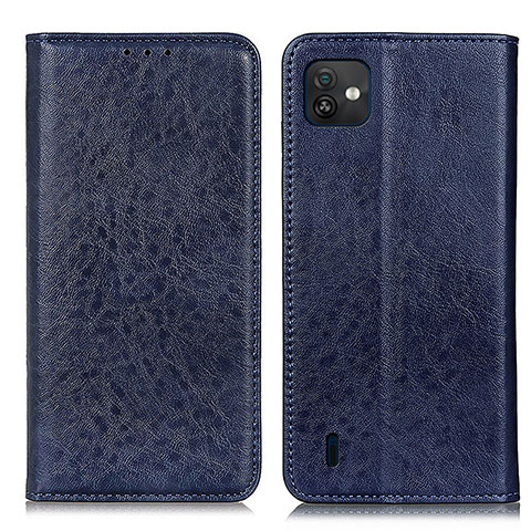 Funda de Cuero Cartera con Soporte Carcasa K01Z para Wiko Y82 Azul