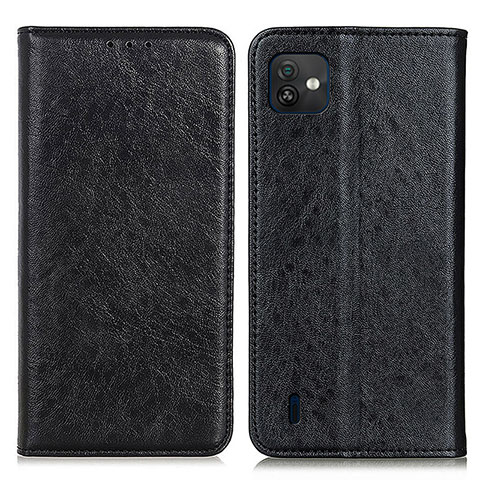 Funda de Cuero Cartera con Soporte Carcasa K01Z para Wiko Y82 Negro