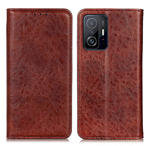 Funda de Cuero Cartera con Soporte Carcasa K01Z para Xiaomi Mi 11T 5G Marron