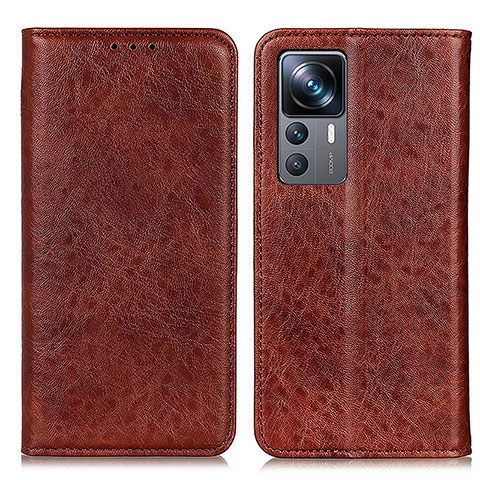 Funda de Cuero Cartera con Soporte Carcasa K01Z para Xiaomi Mi 12T Pro 5G Marron