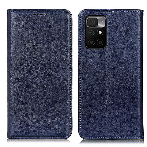 Funda de Cuero Cartera con Soporte Carcasa K01Z para Xiaomi Redmi 10 4G Azul