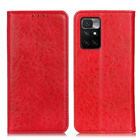 Funda de Cuero Cartera con Soporte Carcasa K01Z para Xiaomi Redmi 10 4G Rojo