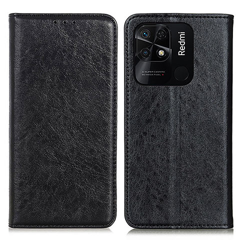 Funda de Cuero Cartera con Soporte Carcasa K01Z para Xiaomi Redmi 10 Power Negro