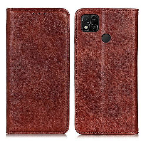 Funda de Cuero Cartera con Soporte Carcasa K01Z para Xiaomi Redmi 9C NFC Marron