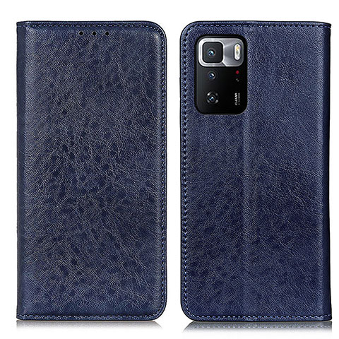 Funda de Cuero Cartera con Soporte Carcasa K01Z para Xiaomi Redmi Note 10 Pro 5G Azul