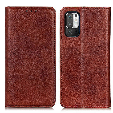 Funda de Cuero Cartera con Soporte Carcasa K01Z para Xiaomi Redmi Note 10T 5G Marron