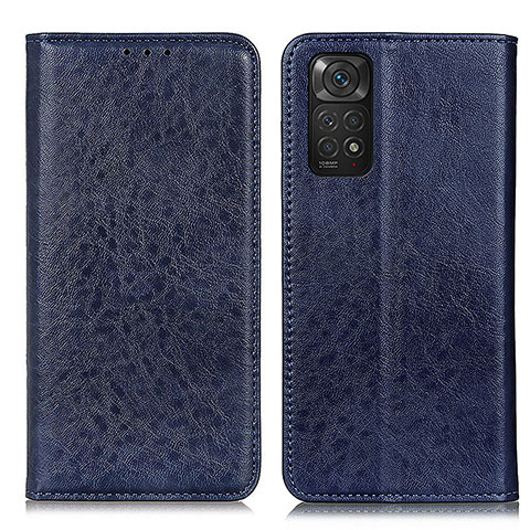 Funda de Cuero Cartera con Soporte Carcasa K01Z para Xiaomi Redmi Note 11 4G (2022) Azul