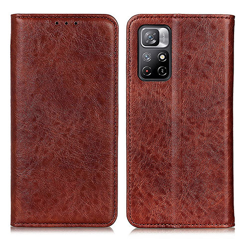 Funda de Cuero Cartera con Soporte Carcasa K01Z para Xiaomi Redmi Note 11 5G Marron