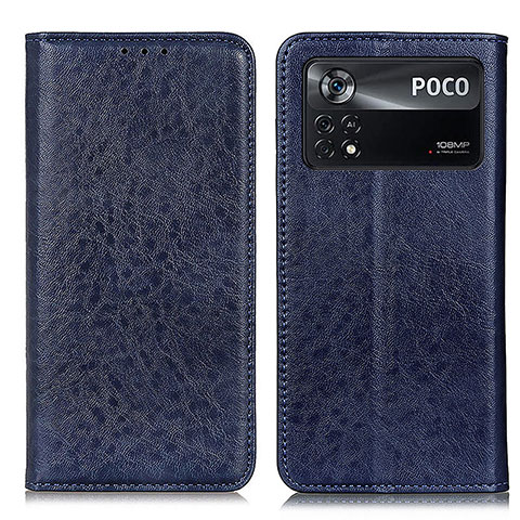 Funda de Cuero Cartera con Soporte Carcasa K01Z para Xiaomi Redmi Note 11E Pro 5G Azul