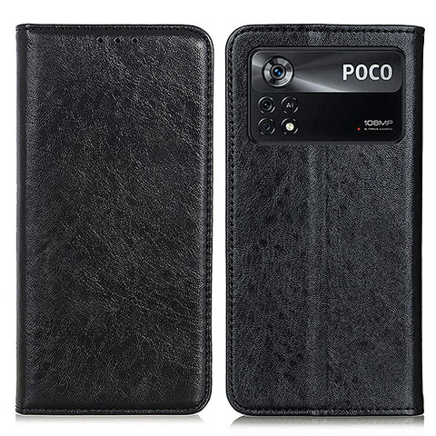 Funda de Cuero Cartera con Soporte Carcasa K01Z para Xiaomi Redmi Note 11E Pro 5G Negro