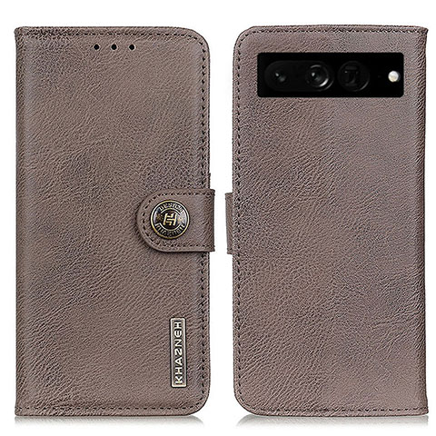 Funda de Cuero Cartera con Soporte Carcasa K02Z para Google Pixel 7 Pro 5G Gris