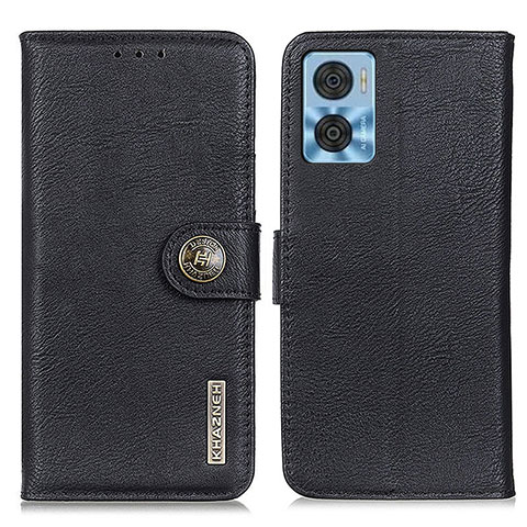 Funda de Cuero Cartera con Soporte Carcasa K02Z para Motorola Moto E22 Negro