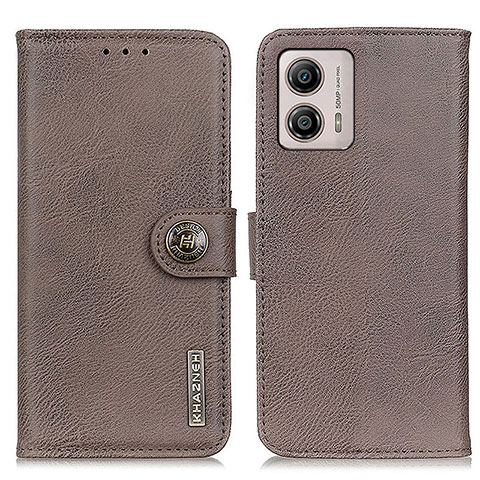 Funda de Cuero Cartera con Soporte Carcasa K02Z para Motorola Moto G53y 5G Gris