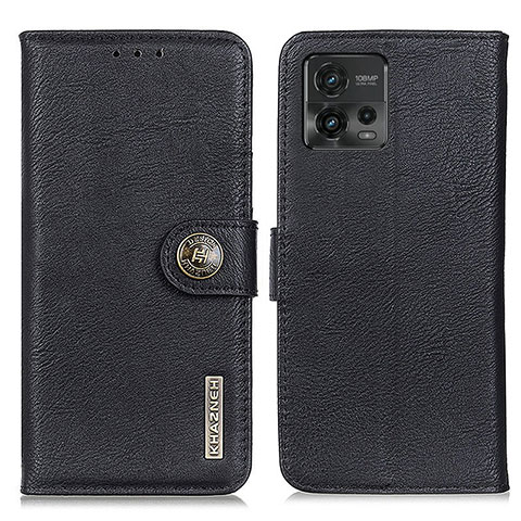 Funda de Cuero Cartera con Soporte Carcasa K02Z para Motorola Moto G72 Negro