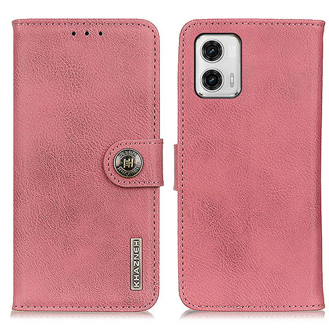 Funda de Cuero Cartera con Soporte Carcasa K02Z para Motorola Moto G73 5G Rosa