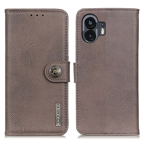 Funda de Cuero Cartera con Soporte Carcasa K02Z para Nothing Phone 2 Gris