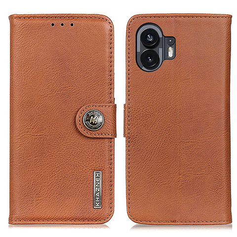 Funda de Cuero Cartera con Soporte Carcasa K02Z para Nothing Phone 2 Marron