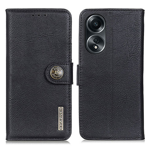 Funda de Cuero Cartera con Soporte Carcasa K02Z para Oppo A18 Negro