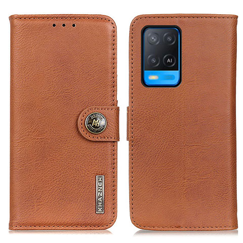 Funda de Cuero Cartera con Soporte Carcasa K02Z para Oppo A54 4G Marron