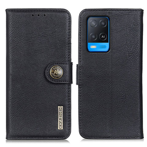 Funda de Cuero Cartera con Soporte Carcasa K02Z para Oppo A54 4G Negro