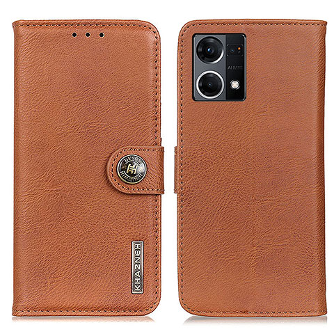 Funda de Cuero Cartera con Soporte Carcasa K02Z para Oppo F21 Pro 4G Marron