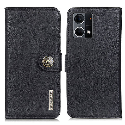 Funda de Cuero Cartera con Soporte Carcasa K02Z para Oppo F21s Pro 4G Negro