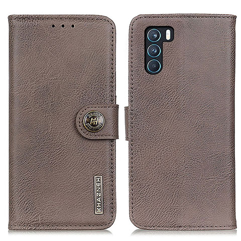 Funda de Cuero Cartera con Soporte Carcasa K02Z para Oppo K9 Pro 5G Gris