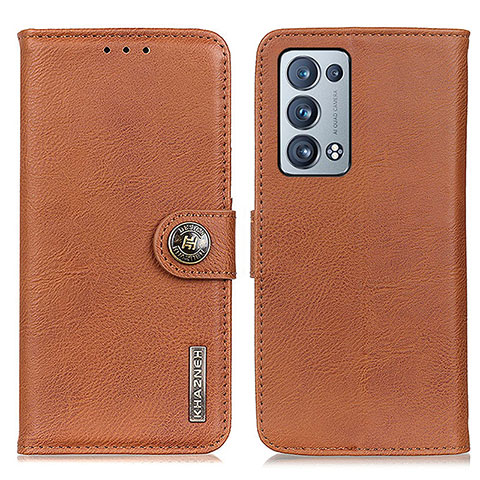 Funda de Cuero Cartera con Soporte Carcasa K02Z para Oppo Reno6 Pro 5G Marron