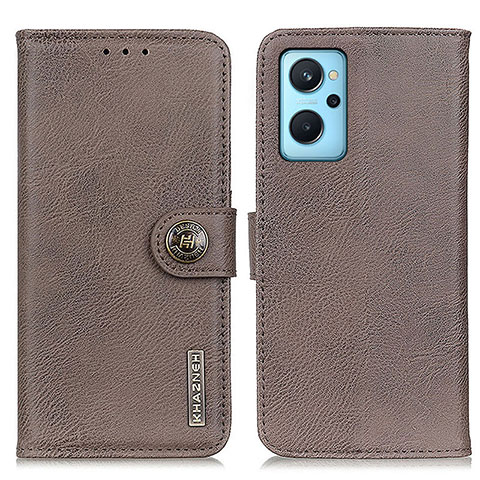 Funda de Cuero Cartera con Soporte Carcasa K02Z para Realme 9i 4G Gris