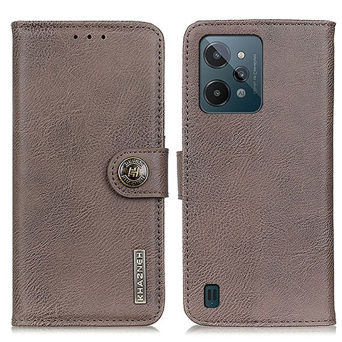 Funda de Cuero Cartera con Soporte Carcasa K02Z para Realme C31 Gris