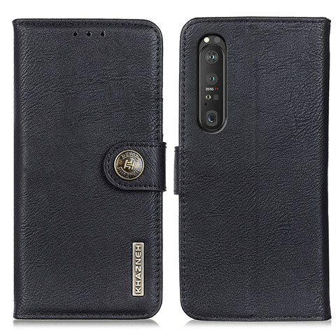 Funda de Cuero Cartera con Soporte Carcasa K02Z para Sony Xperia 1 III Negro