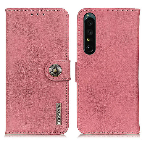 Funda de Cuero Cartera con Soporte Carcasa K02Z para Sony Xperia 1 IV Rosa