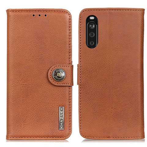 Funda de Cuero Cartera con Soporte Carcasa K02Z para Sony Xperia 10 III SO-52B Marron