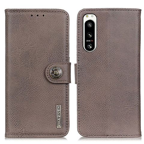 Funda de Cuero Cartera con Soporte Carcasa K02Z para Sony Xperia 5 IV Gris