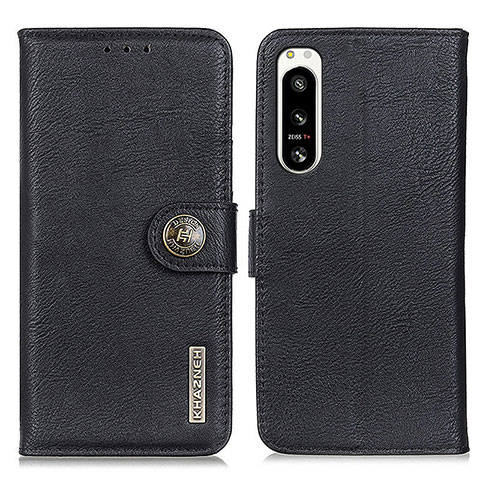 Funda de Cuero Cartera con Soporte Carcasa K02Z para Sony Xperia 5 IV Negro