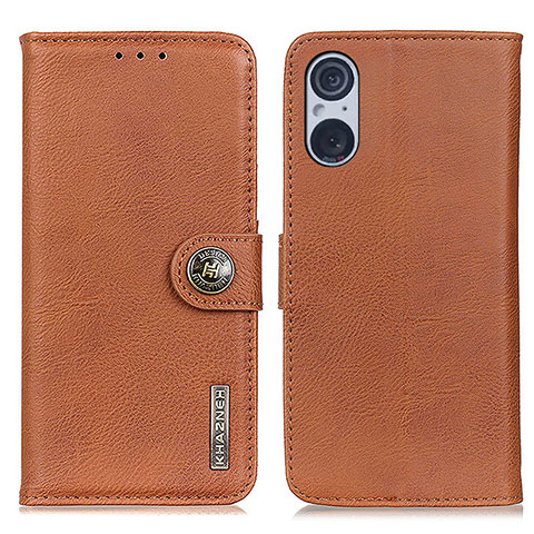 Funda de Cuero Cartera con Soporte Carcasa K02Z para Sony Xperia 5 V Marron