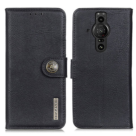 Funda de Cuero Cartera con Soporte Carcasa K02Z para Sony Xperia PRO-I Negro