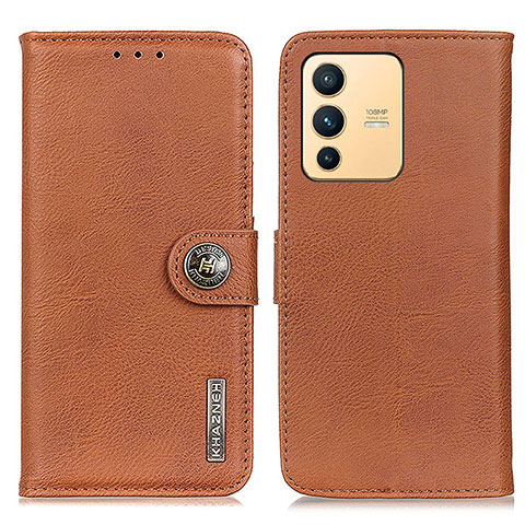 Funda de Cuero Cartera con Soporte Carcasa K02Z para Vivo V23 5G Marron