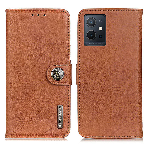 Funda de Cuero Cartera con Soporte Carcasa K02Z para Vivo Y30 5G Marron