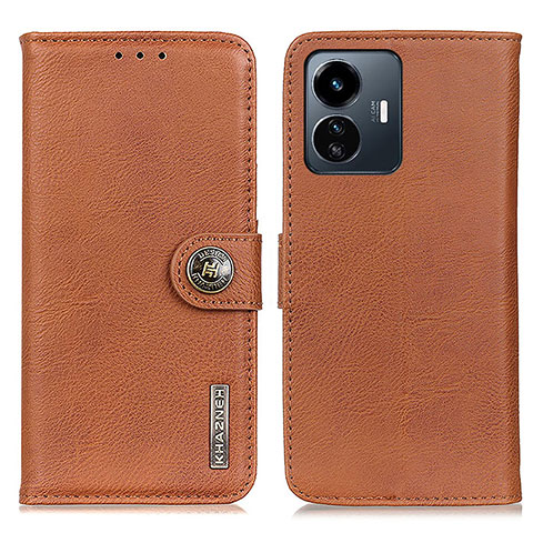 Funda de Cuero Cartera con Soporte Carcasa K02Z para Vivo Y77 5G Marron