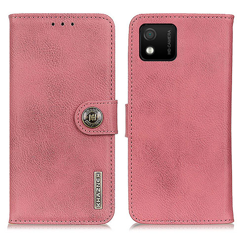 Funda de Cuero Cartera con Soporte Carcasa K02Z para Wiko Y52 Rosa