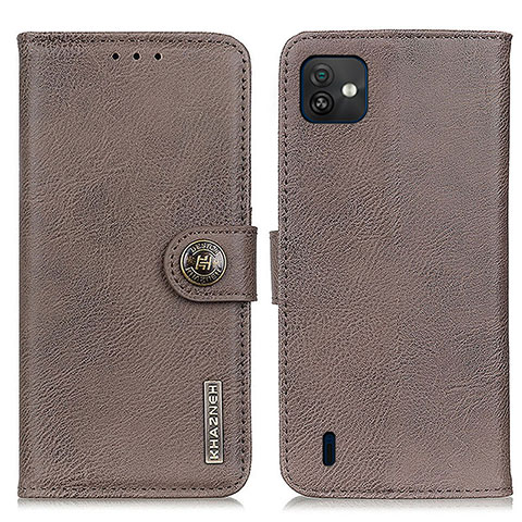 Funda de Cuero Cartera con Soporte Carcasa K02Z para Wiko Y82 Gris