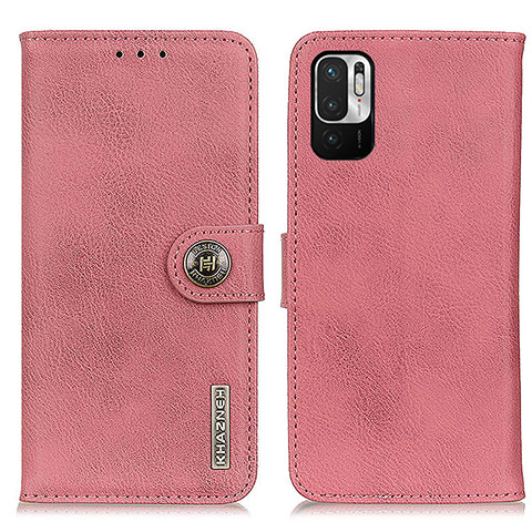 Funda de Cuero Cartera con Soporte Carcasa K02Z para Xiaomi Redmi Note 10 JE 5G Rosa